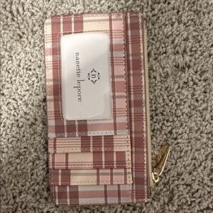 Nanette Lepore Pink and Brown Plaid Wallet